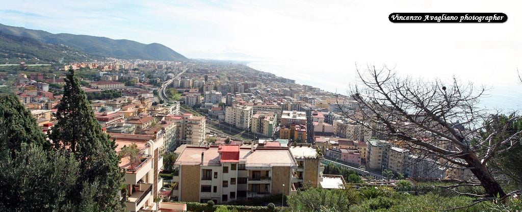 Salerno  Ovest vista del Colle Bellaria o Bellara o localmente detto Mazzo della Signora.